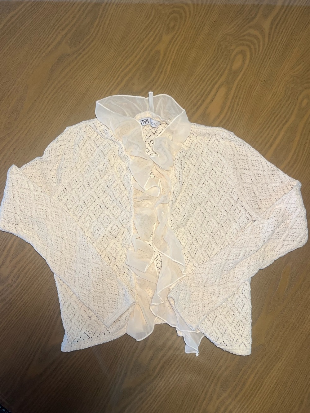 Zara Crochet Ruffle Cardi